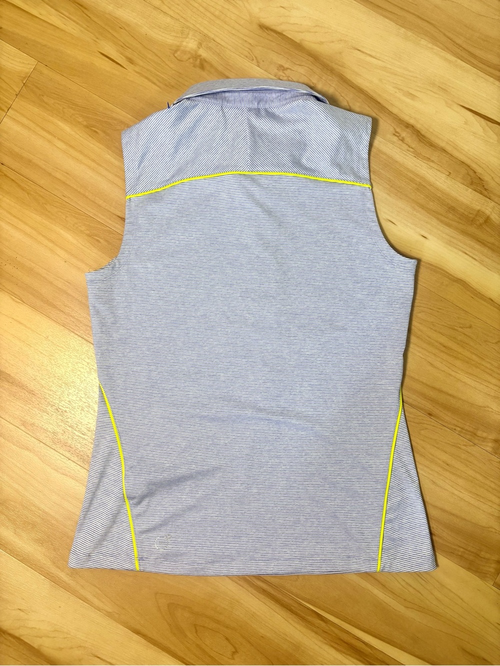 PUMA Women's Sleeveless Striped Collared Golf Polo Shirt Sportlifestyle Size M - Picture 4 of 7